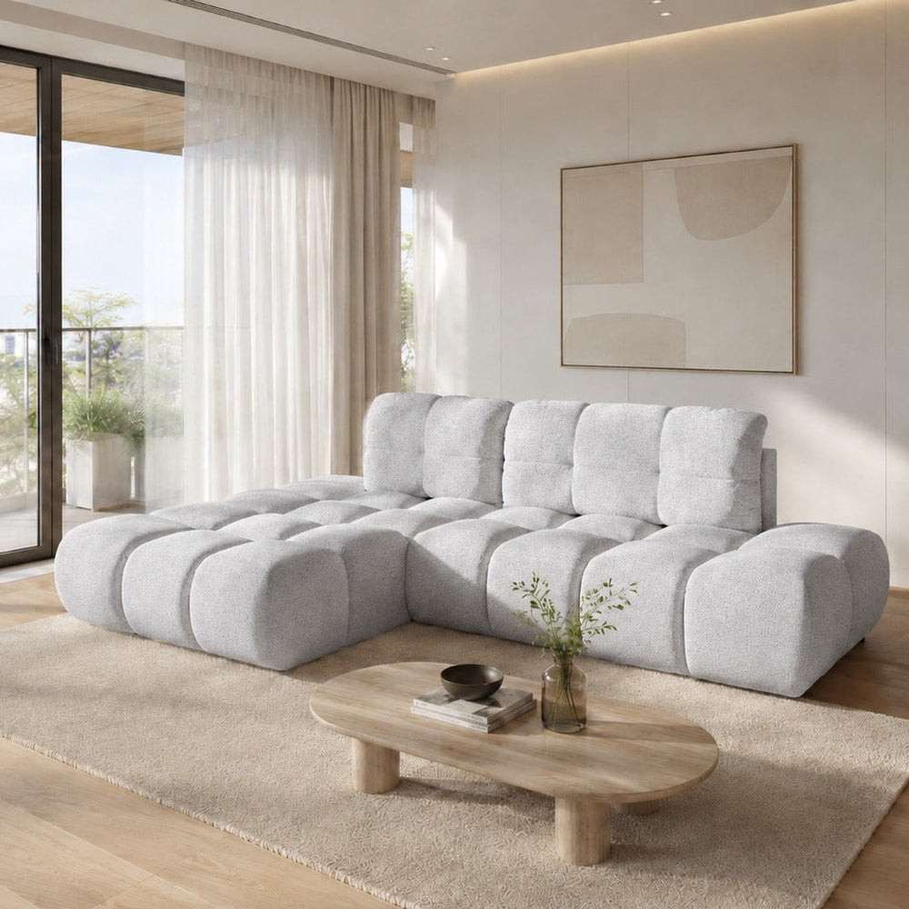 Corner Sofa Bed Noel in Light Grey, image 15