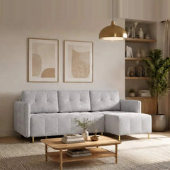 Corner Sofa Bed Dello in Light Grey, image 21