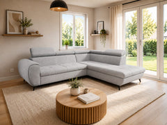 Corner Sofa Bed Mona Pik in Light Grey, image 17