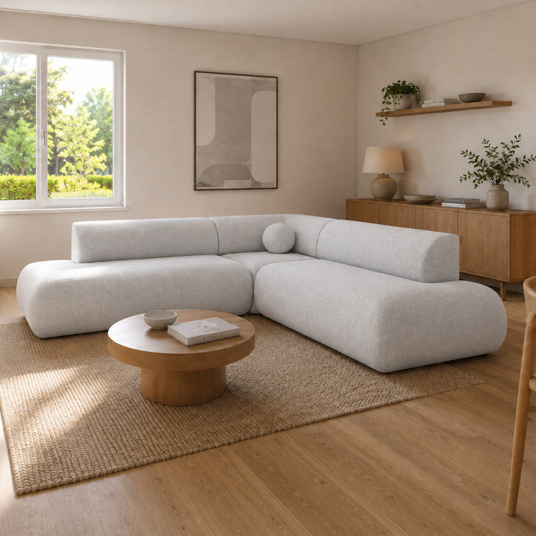 Corner Sofa Bed Puente II in Light Grey, image 8