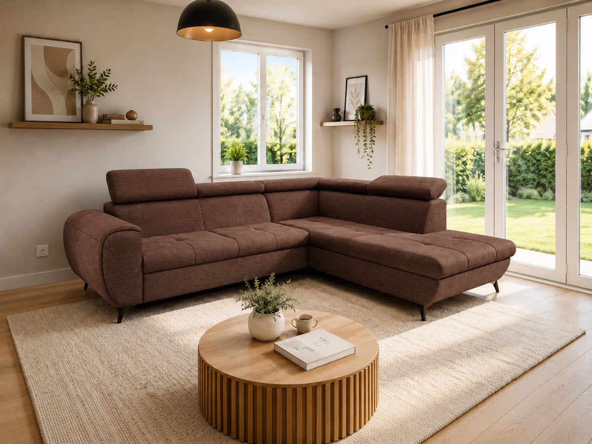 Corner Sofa Bed Mona Pik in Brown, image 19
