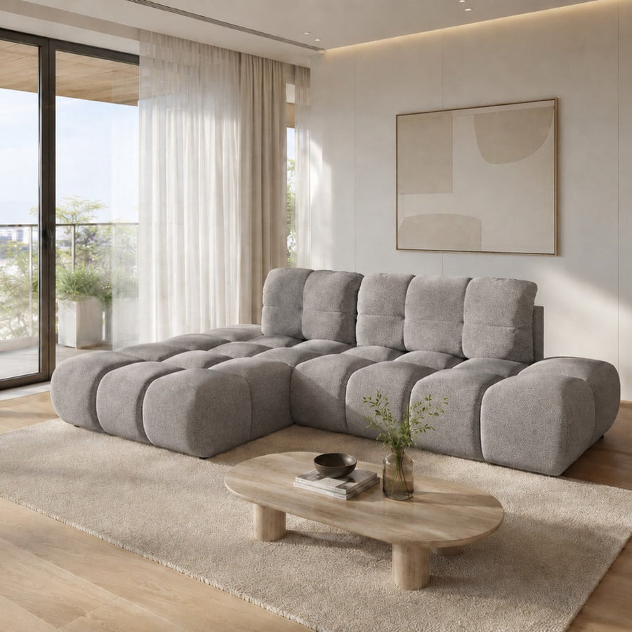 Corner Sofa Bed Noel in Grey