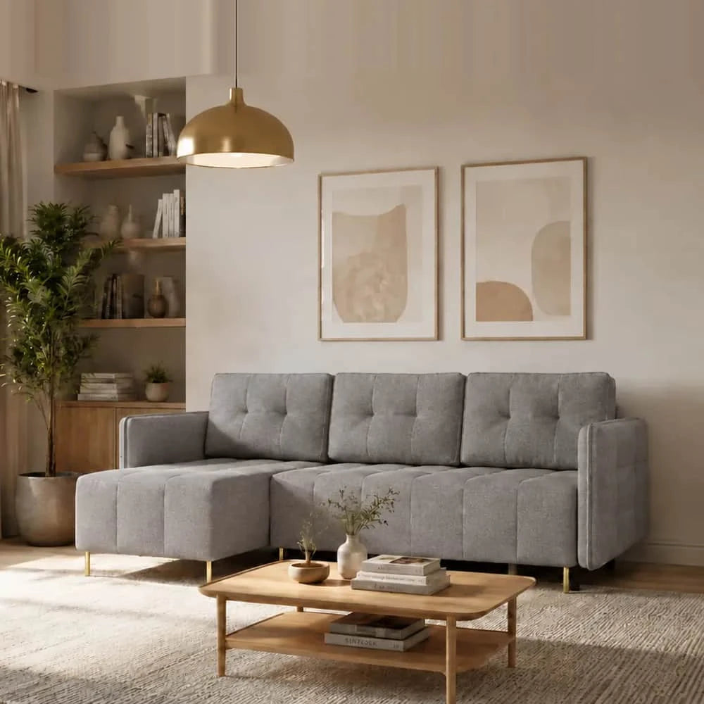 Corner Sofa Bed Dello in Grey, image 6