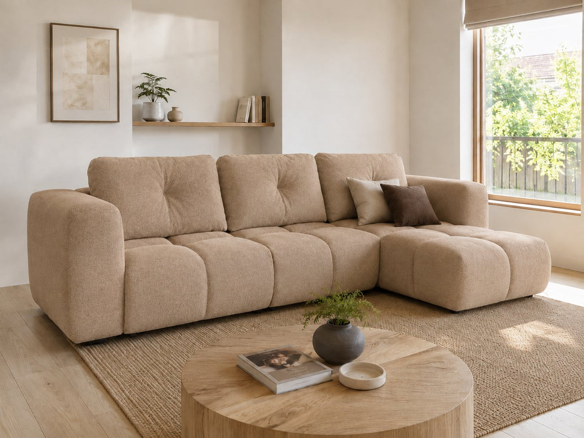 Corner Sofa Bed Modi III in Beige, image 5