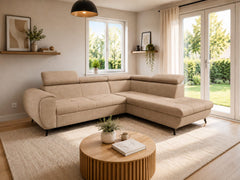 Corner Sofa Bed Mona Pik in Beige, image 5