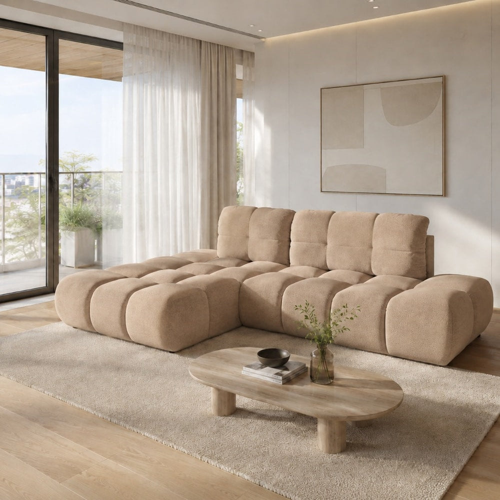 Corner Sofa Bed Noel in Beige, image 3