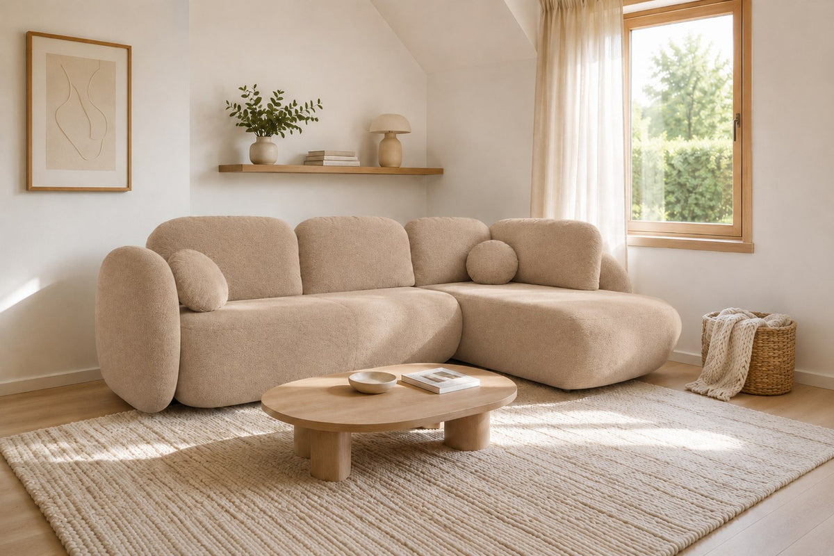 Corner Sofa Bed Olio II in Beige, image 5