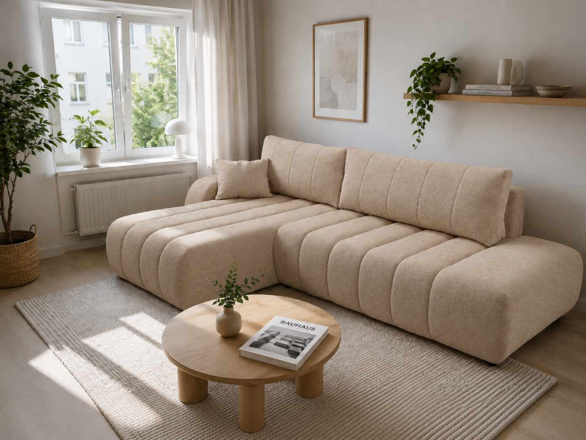 Corner Sofa Bed Baloo in Beige, image 5