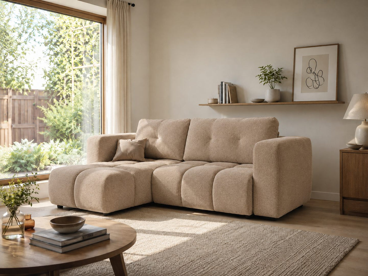 Corner Sofa Bed Modi II in Beige, image 4