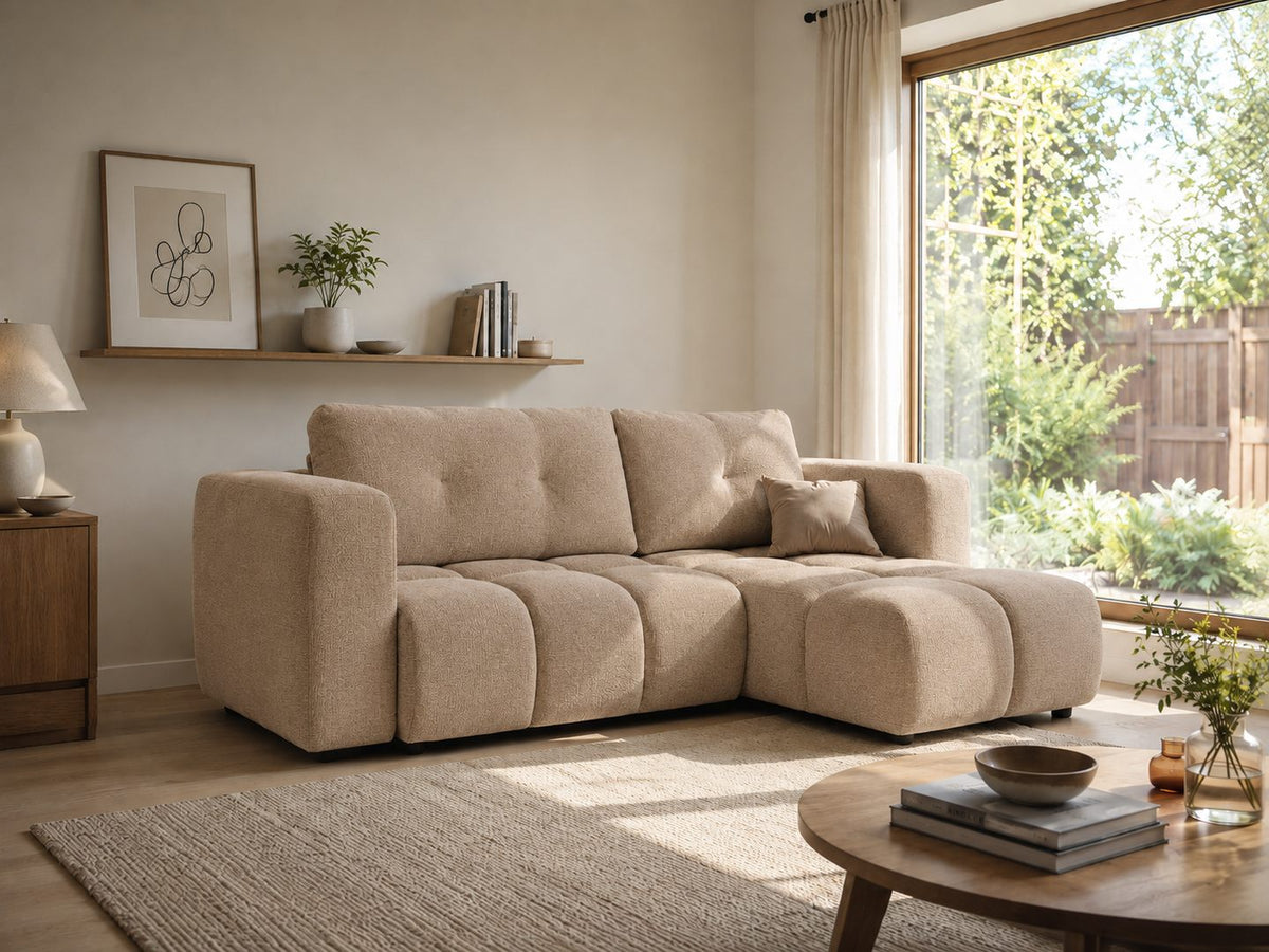 Corner Sofa Bed Modi II in Beige, image 5