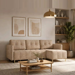 Corner Sofa Bed Dello in Beige, image 16