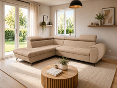 Corner Sofa Bed Mona Pik in Beige, image 4