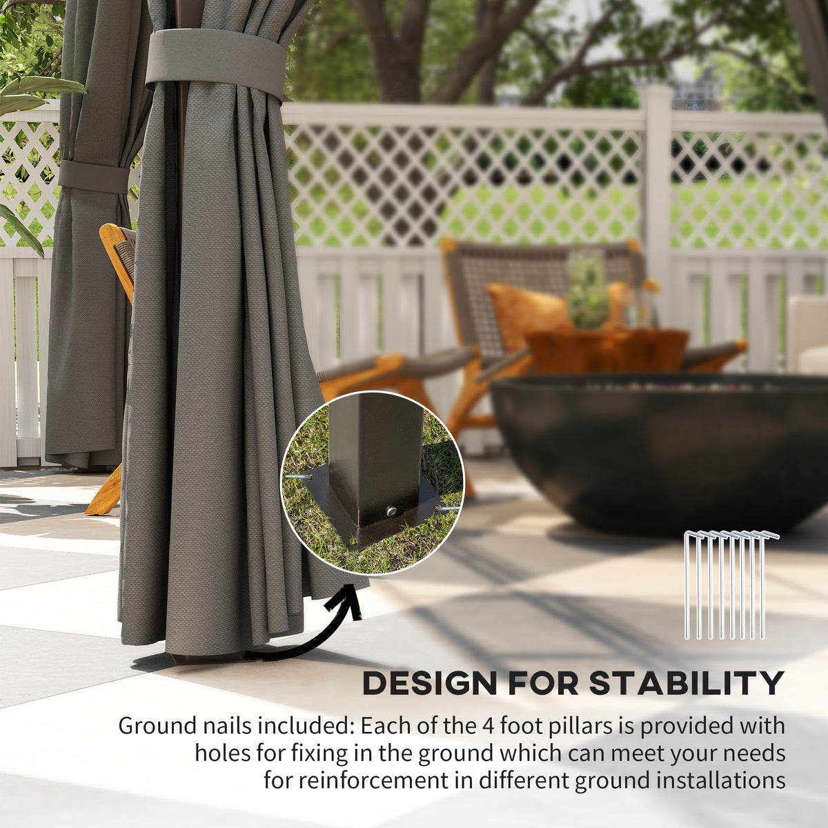 Outsunny Hardtop Gazebo Canopy in Dark Grey, image 8