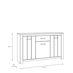 Elara Sideboard Cabinet 161cm in White, image 6