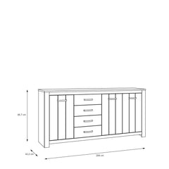 Elara Sideboard Cabinet 206cm in White, image 6