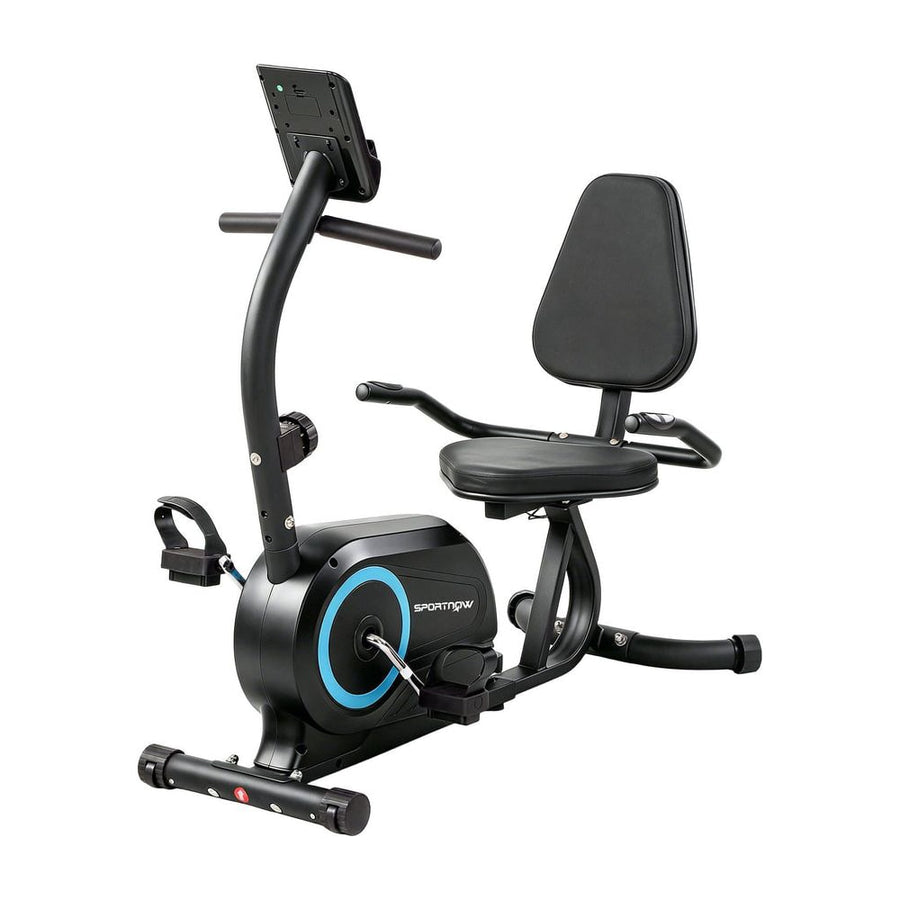 SPORTNOW Recumbent Exercise Bike for Home, Stationary Bike with Bluetooth, App Connectivity, Quiet 8-Level Magnetic