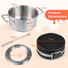 Electric Fondue Pot Set 1200W Fondue Maker with Removable Stainless Steel Pot