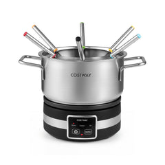 Electric Fondue Pot Set 1200W Fondue Maker with Removable Stainless Steel Pot