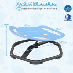 Elephant-Shaped Spinning Chair for Autistic and ADHD Kids with Dual Side Handles and Build Balance-Blue