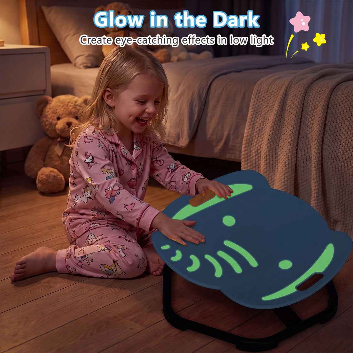 Elephant-Shaped Spinning Chair for Autistic and ADHD Kids with Dual Side Handles and Build Balance-Blue