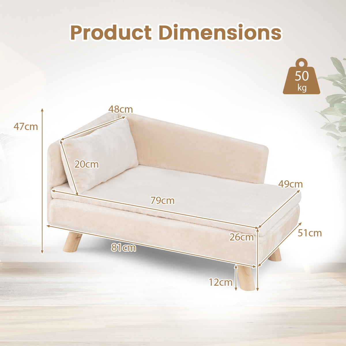 Elevated Pet Bed for Medium and Small-Sized Dogs Puppies Cats Kittens-White