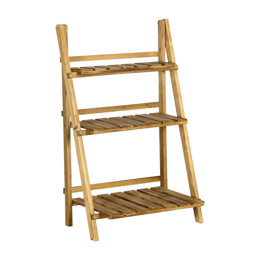 Outsunny Wooden Folding Flower Pot Stand