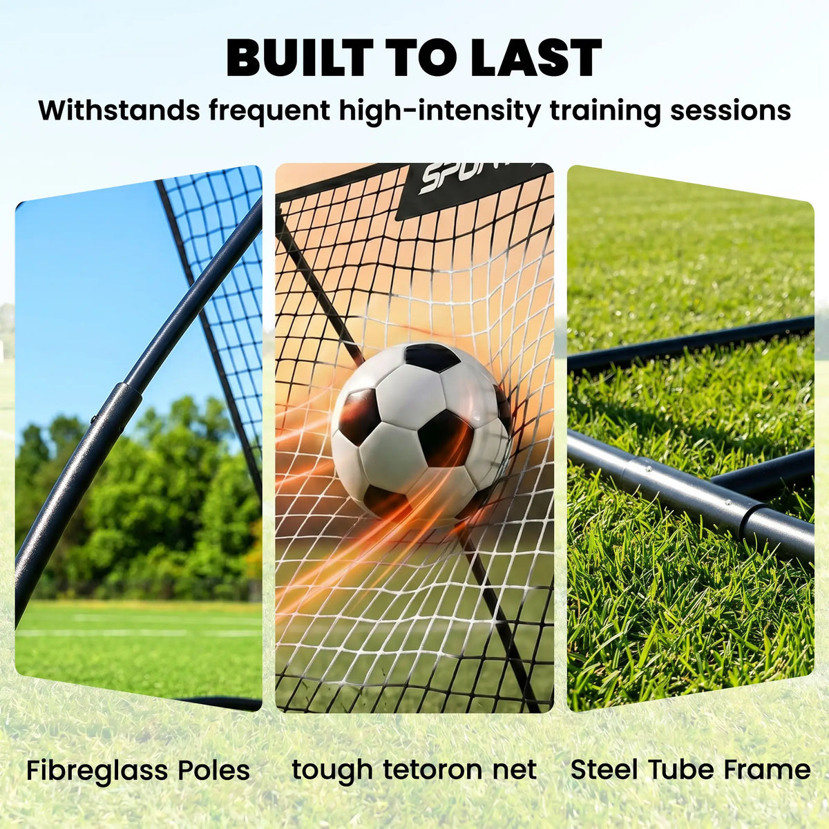 SPORTNOW Football Rebounder Net, Portable Kickback Football Rebounder Net with Carry Bag and Ground Stakes