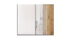 Black/Cashmere/Oak Wotan Mirrored Sliding Door Wardrobe 250cm – KINGSLEY