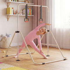 Expandable Gymnastic Bar for Kids 4-Level Height Adjustable Gymnastic Bar-Beige