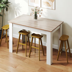 Extendable Dining Table with Adjustable Tabletop-White