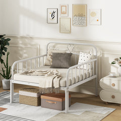 Extendable Daybed to Single Size Bed with Trundle for Adults and Guests-White