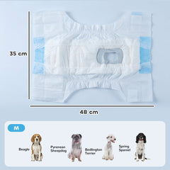 PawHut Disposable Dog Diapers Female for M Dogs Incontinence or Excitable Urination and Training 48 Count