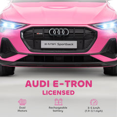 HOMCOM 12V Kids Electric Ride on, Electric Car for Kids with Parental Remote, Music, Lights, Suspension Wheels, Pink