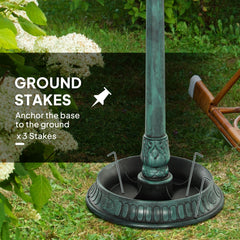 Outsunny 3-in-1 Garden Bird Bath, Freestanding Birdbath with Large Water Basin, Underneath Flower Planter, _50 x 113 cm