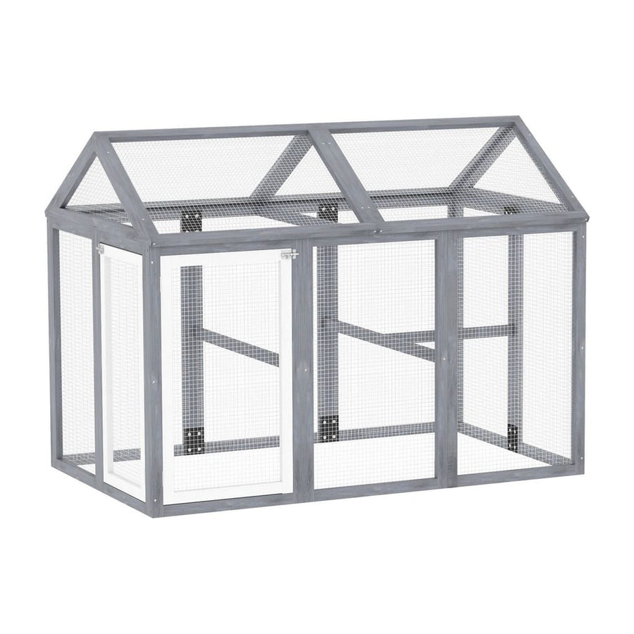 PawHut Large Chicken Run, Wooden Chicken coop, with Combinable Design - Wood Effect