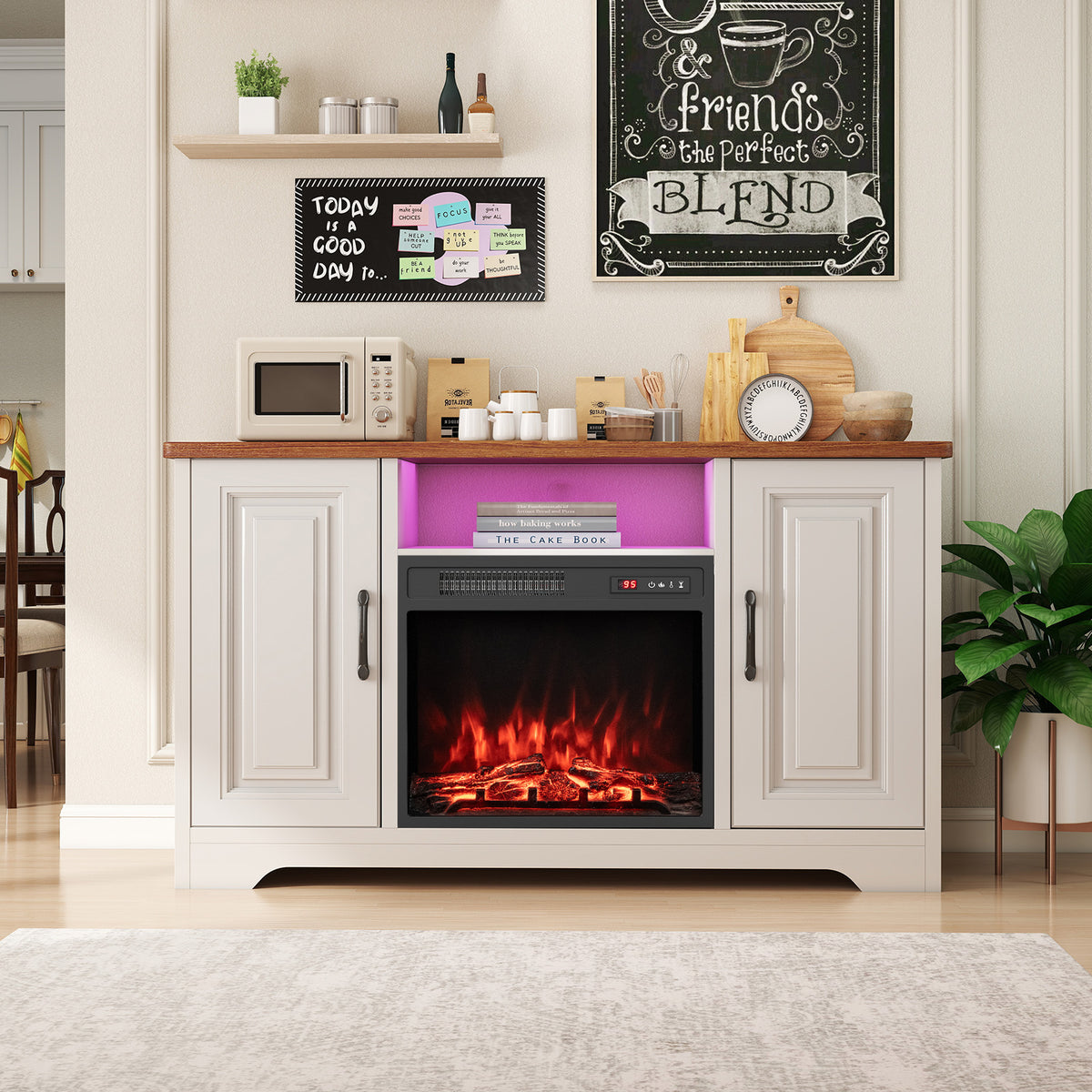 20 Inch Electric Fireplace Insert 750W/1500W Fireplace Heater with Remote Control