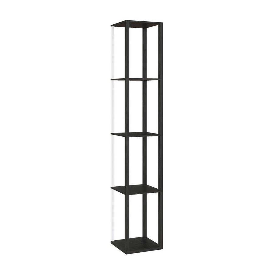 HOMCOM RGB LED Floor Lamp with Shelves, Modern Dimmable Standing Lamp with Remote Control, Adjustable Brightness & Speed for