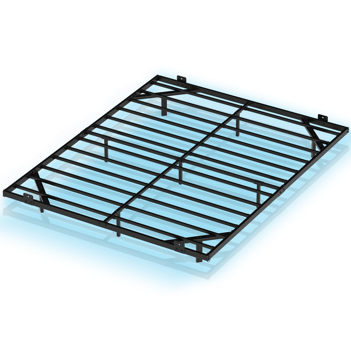 Double/King Size Floating Bed Frame Modern Metal Platform Bed with LED Lights-king size