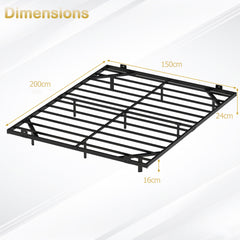 Double/King Size Floating Bed Frame Modern Metal Platform Bed with LED Lights-king size