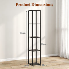 Floor Lamp with Shelves and 3-Way Dimmable LED Lights