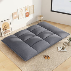Floor Sofa Chair with 5-Postion Adjustable Backrest and Armrests-Grey