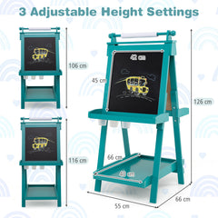 3-in-1 Double-sided Art Easel Foldable Easel for Kids-Green