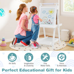 3-in-1 Double-sided Art Easel Foldable Easel for Kids-White