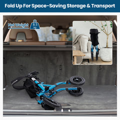 Foldable Rolling Walker with Seat-Blue