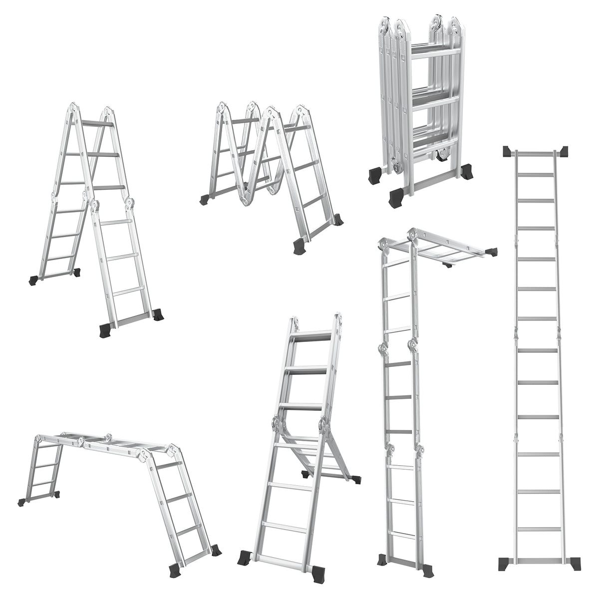 7-in-1 Folding Multi-Purpose Extension Aluminum Ladder