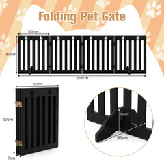 4 Panels Folding Pet Gate-Brown