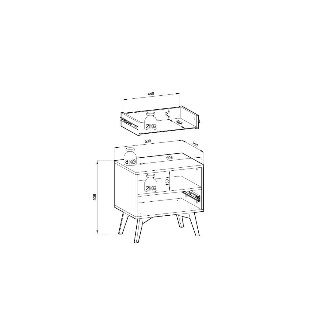 Forest Bedside Table 54cm - product image 15