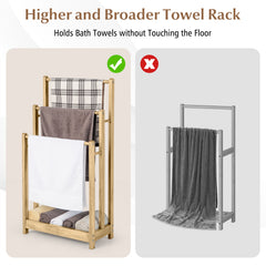 Freestanding Wood Towel Rack in Natural
