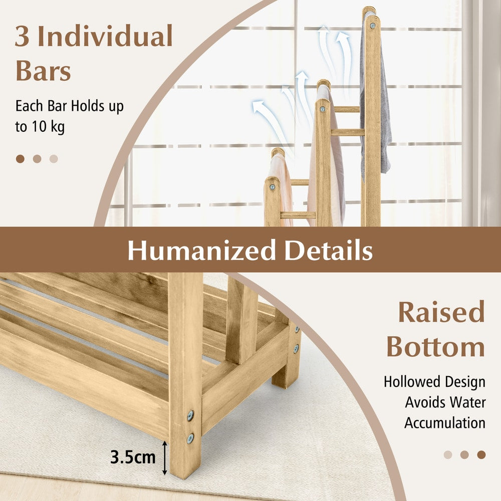 Freestanding Wood Towel Rack in Natural