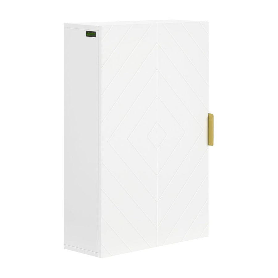 kleankin Bathroom Wall Cabinet, Over Toilet Storage Cupboard with Adjustable Shelves for Hallway, Living Room, White